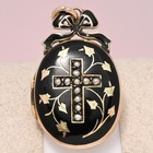 Antique Victorian 10k Yellow Gold Enamel Cross Ivy Leaf Bow Pendant Locket