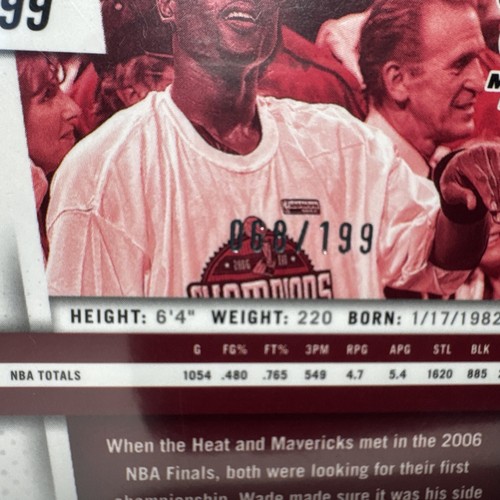 2024-25 Panini Prizm Deca - MVP Award Winners Dwyane Wade #299 Red Prizm  68/199 - Picture 3 of 3