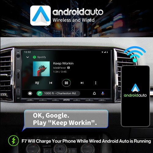 ATOTO F7 DAB+ Autoradio Doppio DIN 7" Bluetooth Wireless CarPlay & Android Auto - Foto 4 di 11