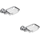 2pcs Soap Dish Holder Punch-free Shower Soap Tray kitchen sponge rack