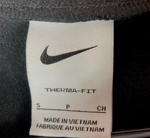 Nike Therma Fit Sweatshirt Mens Size Small Hoodie Black Spell Out Logo Retro Y2K - Picture 3 of 13