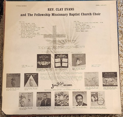 CLAY EVANS And THE SHIP - Shine On Me - 1982 Gospel Jewel LPS 0171 EX / EX - Bild 2 von 2