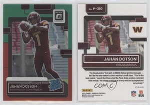 2022 Panini Donruss Rated Optic Preview Red & Green Jahan Dotson Rookie RC