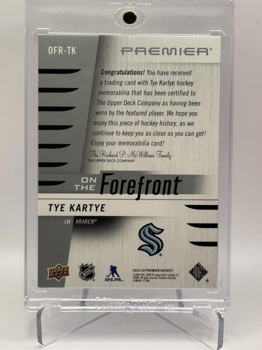 Camiseta deportiva 2023-24 Upper Deck Premier #OFR-TK Tye Kartye Rookies #/75 - Imagen 2 de 2