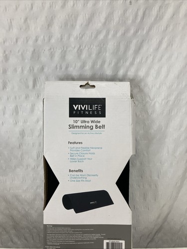 New in box Vivilife Fitness 10” Ultra Wide Slimming Belt Stay Fit Black - Picture 6 of 13