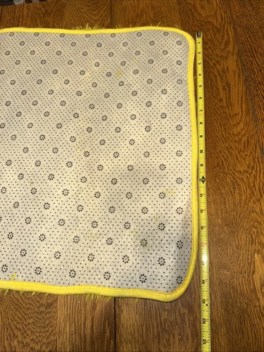 Vintage Shaggy Gelbgold WC-Sitzbezug & Vorleger Retro MCM Badezimmer NOS - Bild 24 von 24