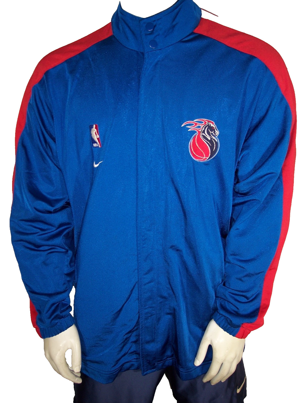 Nike 2002-05 Detroit Pistons sz Medium Blue Polyester Warm-Up Jacket & Pants