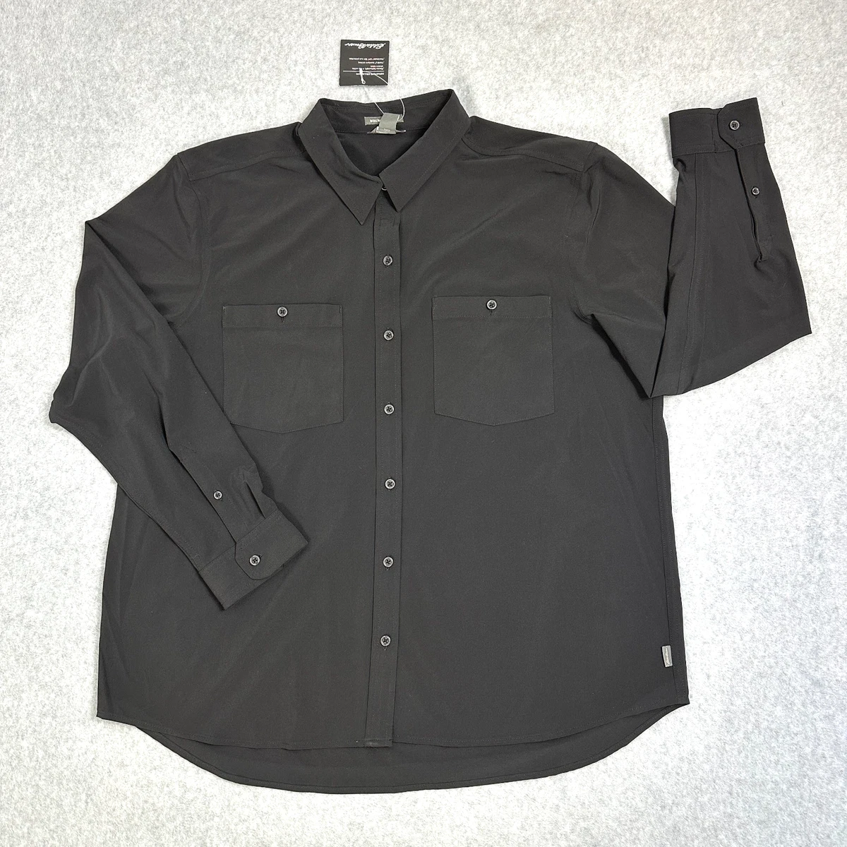 eddie bauer dress shirts discontinued Eddie Bauer Men's Moisture Wicking Woven Tech Short Sleeve Shirt (Dress Blues, XXXL)