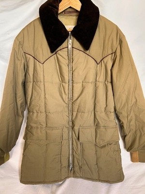 Vtg Double K Men Brown QUILTED Cowboy WESTERN Rancher Work Chore Jacket 40 USA