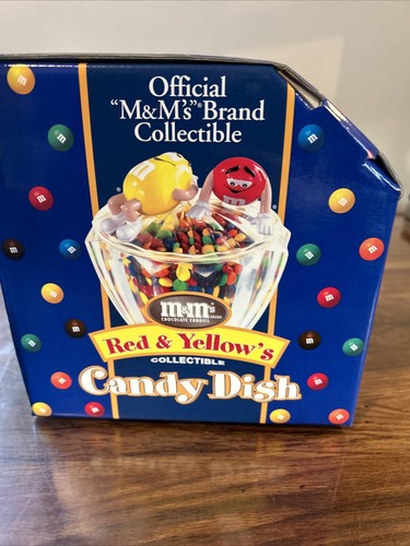 Official M&M's Red & Yellow's Collectible Candy Dish 5.3 oz M&M Bag Inside New - Picture 8 of 10