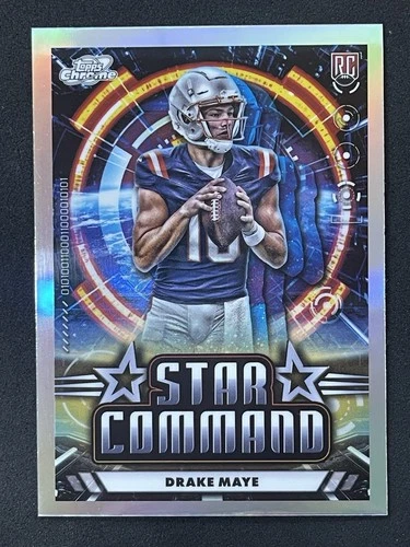 2024 Topps Chrome Drake Maye Star Command Rookie Card New England Patriots