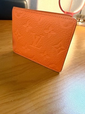 Louis Vuitton Orange Taurillon Leather Slender Wallet M81547 VIRGIL ABLOH LV 