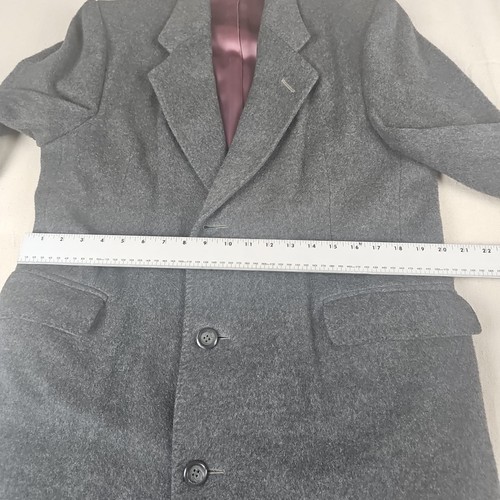 Di Silver Cashmere Wool Blend Mens 38S Overcoat Long Dress Coat - Picture 7 of 11