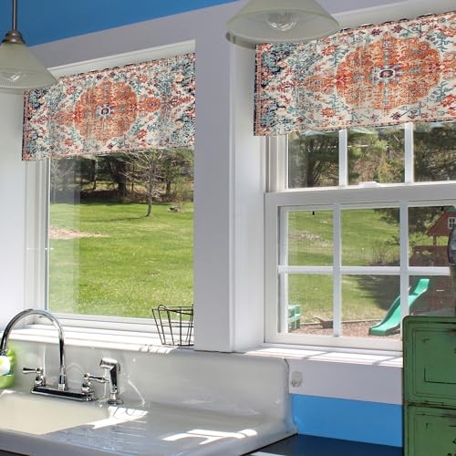 Valances Curtains for Windows Ethnic Texture 18"W x 42"L (Pack of 1) Boho Style - Picture 6 of 7