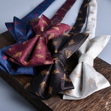 Bow Tie and Handkerchief Set of 2 Jacquard Wedding Party Floral Regular Prom