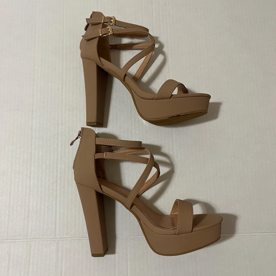 Sandalia Y2K Plataforma con Tirantes Bloque Tacón Grueso Mujer Talla 7 Suave Niña Glamour Coqueta Foto 4 de 4