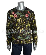 GUCCI MENS SWEATSHIRT TROPICAL FELTED COTTON CREW NECK SWEATER 1,200 M Medium