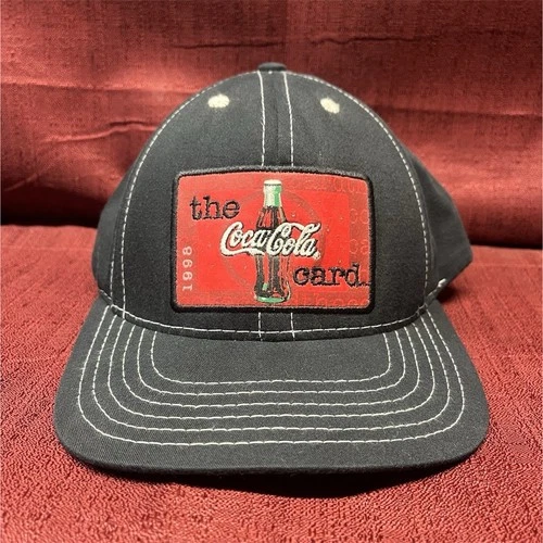 VTG Coca-Cola Black & Red Hat 1998 Original - Soda Theme Adjustable Cap