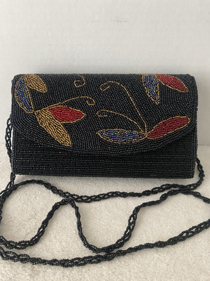 #ad Vintage Beaded Elegant Evening Shoulder Crossbody Bag Convertible Clutch