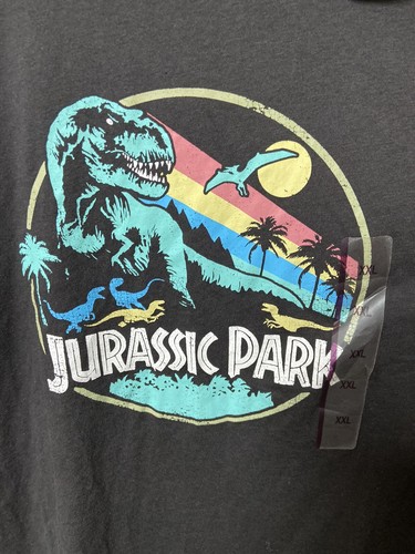 Jurassic Park Graphic Short Sleeve Dark Gray T-Shirt Size XXL Juniors NWT - Picture 2 of 9