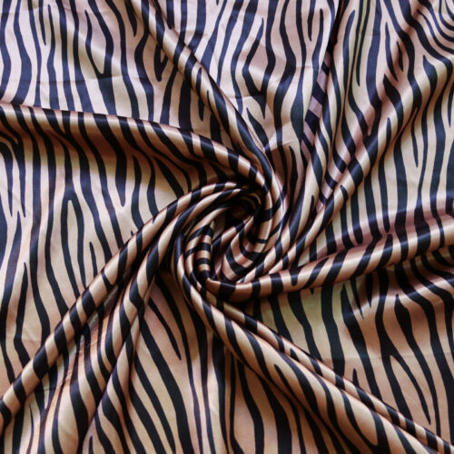 1 meter X 1.48 meter Soft Satin Fabric Zebra Striped Charmeuse Lining Geometric - Picture 3 of 12