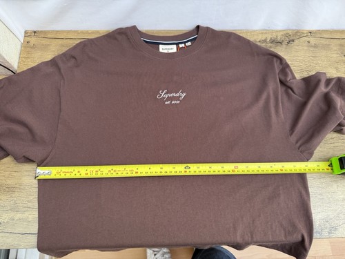 Superdry Heritage Boxy French Roast Cropped Embroidered Tee Tshirt Womens UK 10 - Picture 11 of 12
