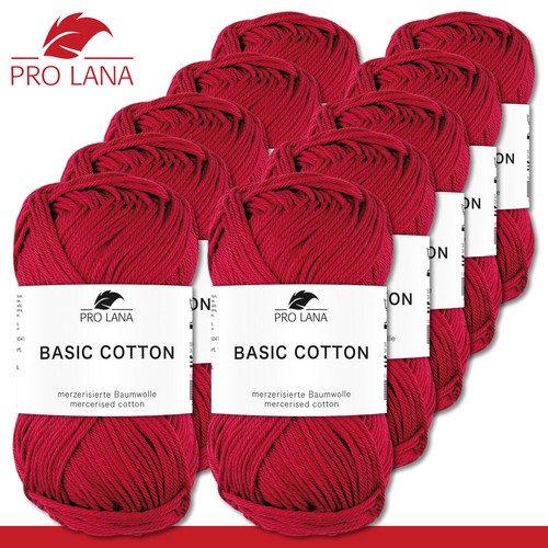 Pro Lana 10 x 50 g Basic Cotton Baumwolle Stricken Häkeln Wolle Garn 105 Farben - Picture 22 of 106