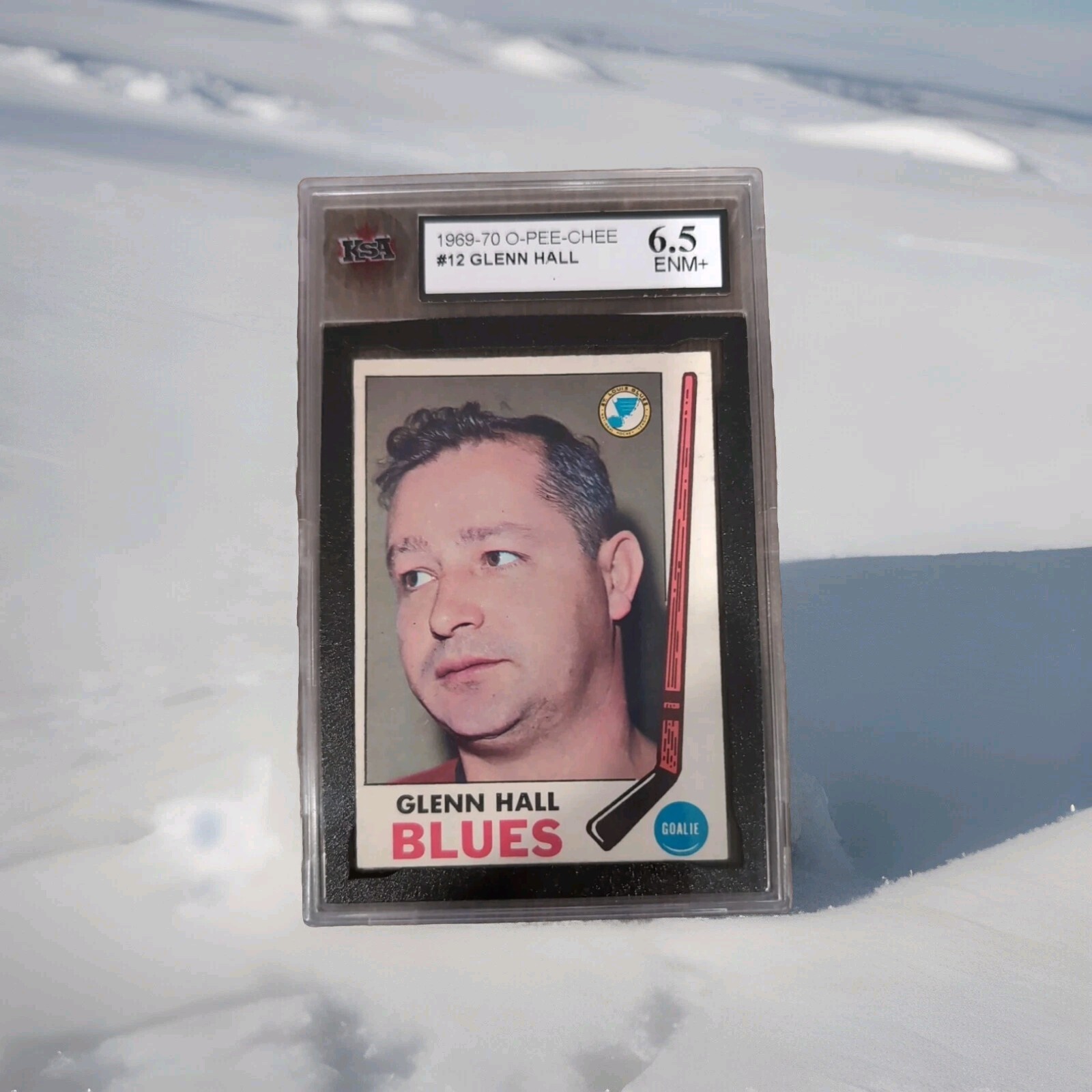 1969-70 O-PEE-CHEE #12 GLENN HALL ST. LOUIS BLUES KSA 6.5 ENM+