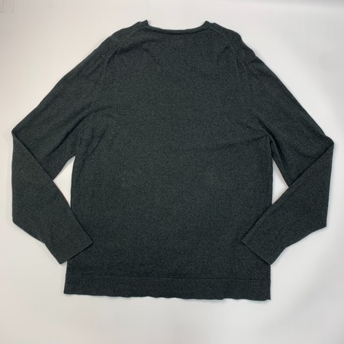 Eddie Bauer Sweater Mens TXL Tall Gray V Neck Pullover Cotton Cashmere Blend - Picture 7 of 12