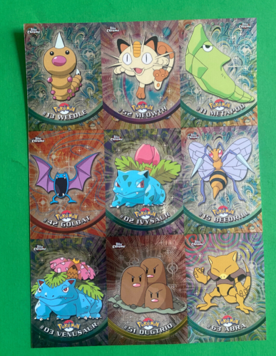 Pokemon 2000 Topps Chrome Series 1 Uncut Sheet Exclusive Preview