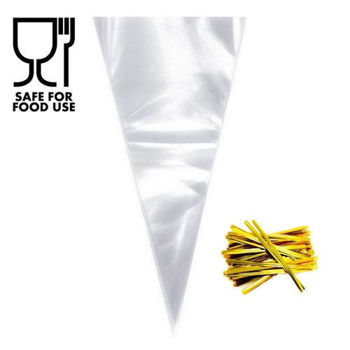 Cone Bags for Sweets Clear Plastic Small Large Cellophane Birthday Party Sweetie - Picture 25 of 49