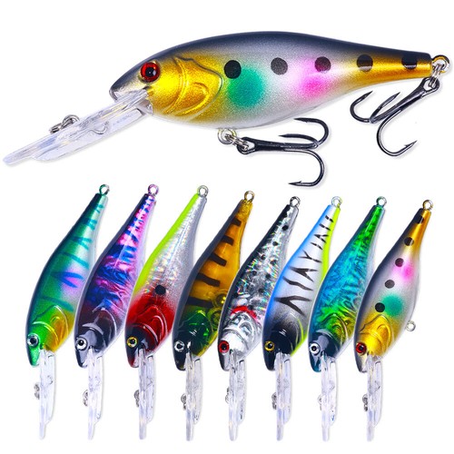 Lote de 8 PIEZAS Crankbaits 10 cm/10 g Trolling Minnow señuelos de pesca gancho aparejo cebo duro - Imagen 3 de 12