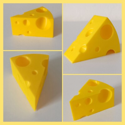 3D Scheibe Käse   Essen Spielen Kunststoff Große Scheibe Ausstellungsstück Spielzeug Vorgeben x1