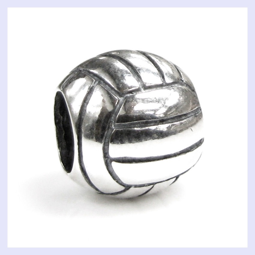 925 Sterling Volleyball Charms For Pandora Bracelets Volleyball