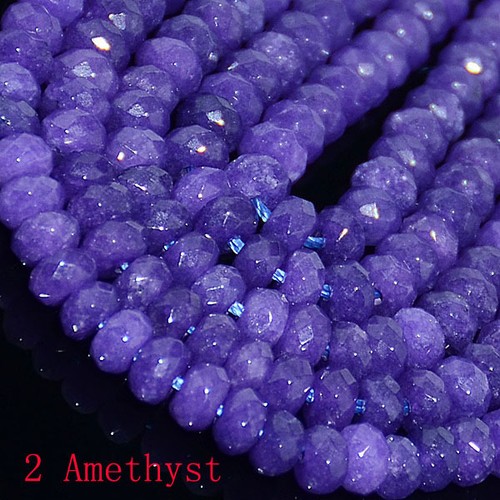 Faceted 2x4mm 4x6mm Multicolor Natural Roundlle Gemstone Loose Beads 15'' - Picture 21 of 35