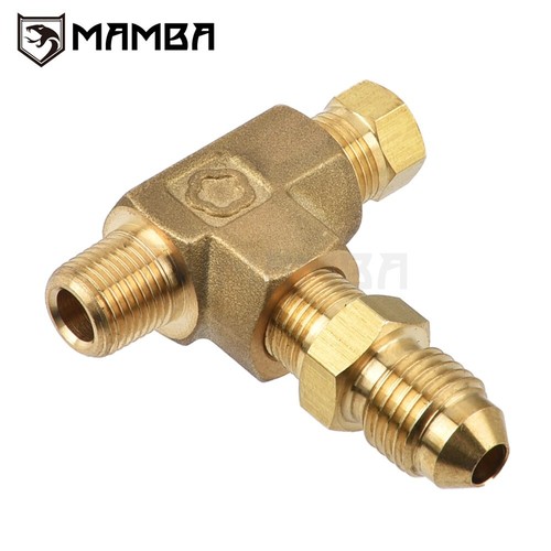 Kit de montaje adaptador de presión de aceite turbo 1/8" BSPT x NPT x BSPT x 4AN TW - Imagen 3 de 7