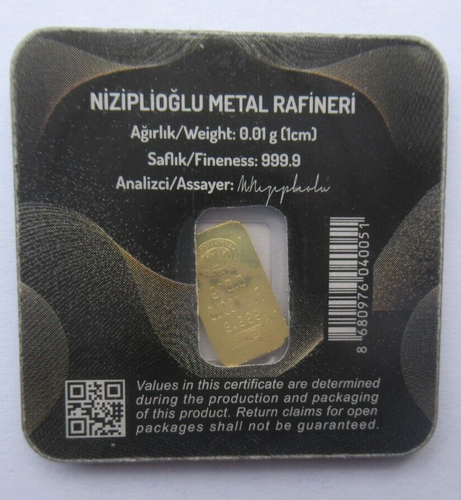 QUANTUM METAL HOJA DE ORO 0,01g PUREZA: 999,9 - Imagen 2 de 2