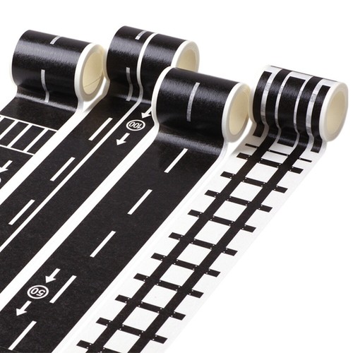 4 Rolls Noir Route Bande Route Bande Jouer Route Collante Bande Bande Portable