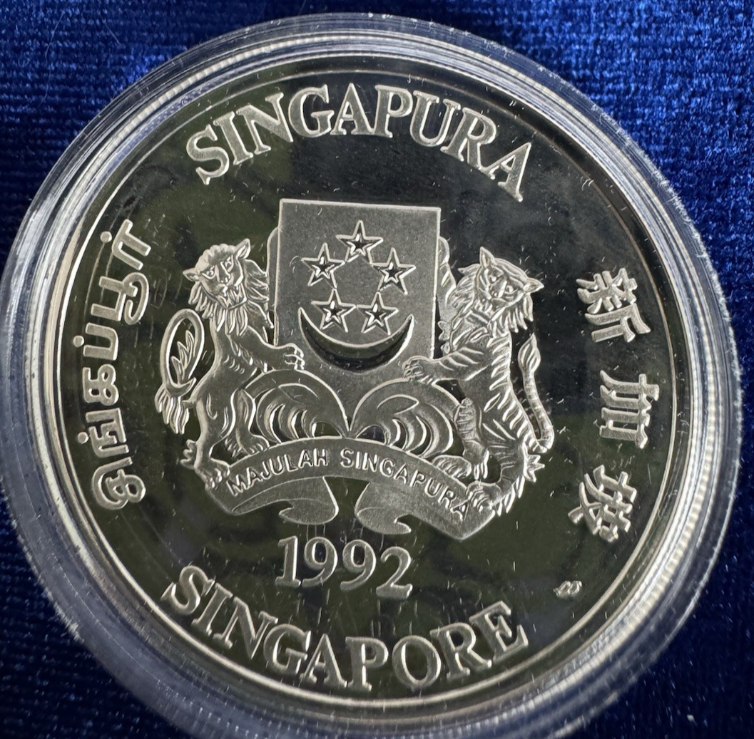嗣徳賓鈔【単品8000円→2品以上まとめ買い7500円】M24092810 Singapore 1992 $10 Silver Year of the Monkey KM-92a 30K