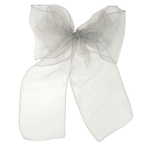 25x Organza Sashes Chair Cover Wedding Sashes for Chair Bows Decoration Party - Picture 140 of 159