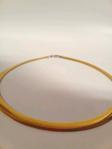 Vicenza Silver Sterling 16" Reversible Silver & Gold Tone Omega Necklace - A33 - Picture 3 of 6