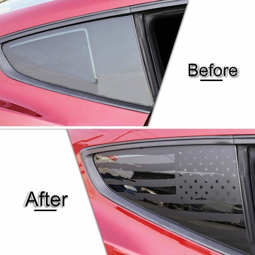 Calcomanías adhesivas para ventana trasera bandera americana envejecida para Ford Mustang 2015-2023 - Imagen 2 de 8