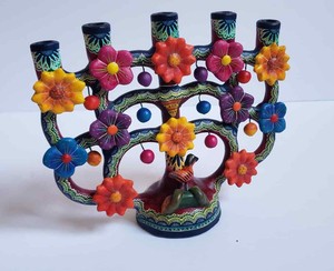 Beautiful-Candelabra-Stick-Alfonso-Castillo-Mexican-folk-art-tree-of-life