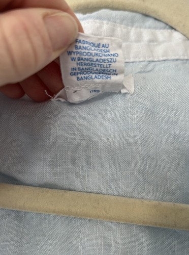 Sigrid Olsen 100% Linen Blue Shirt Size M Women’s Roll Tab Sleeves Button Up EUC - Picture 3 of 9