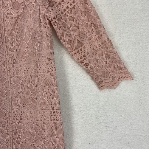 Jessica Howard Lace Dress Sheath Knee Length Pink Floral Party Women's Size 6 - Picture 7 of 10