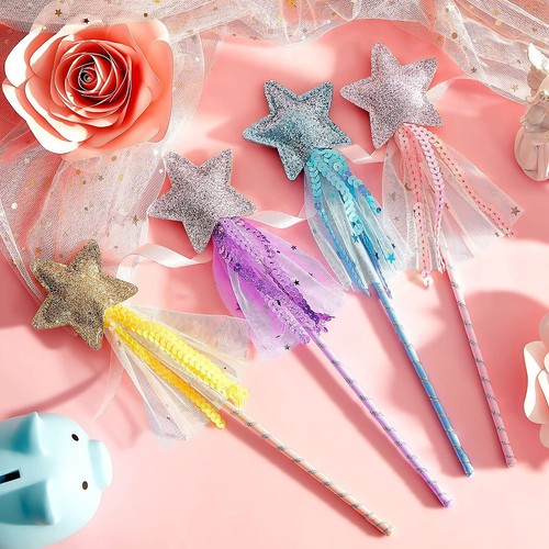 8 Pcs Fairy Wands Star Glitter Wand Princess Wands for Girls Kids Princess Party - Picture 7 of 7