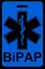 Personalized Hi-Viz Blue BiPAP Carry-On Bag Tag - Sleep Apnea