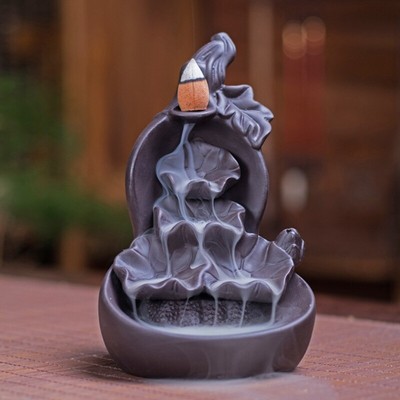 Backflow Incense for Ceramic Lotus-style Waterfall Smoke Incense Ho