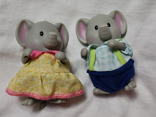 Lil Woodzeez - Elephants ( Set Of 2) Calico Critters Style Oliphant Family Figs. - Picture 8 of 8