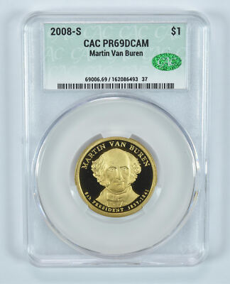 PCGS PR69DCAM 2008 マーティン・ヴァン・ビューレン大統領1ドル 2008-S Presidential $1 Martin Van Buren PR69 DCAM CAC | eBay